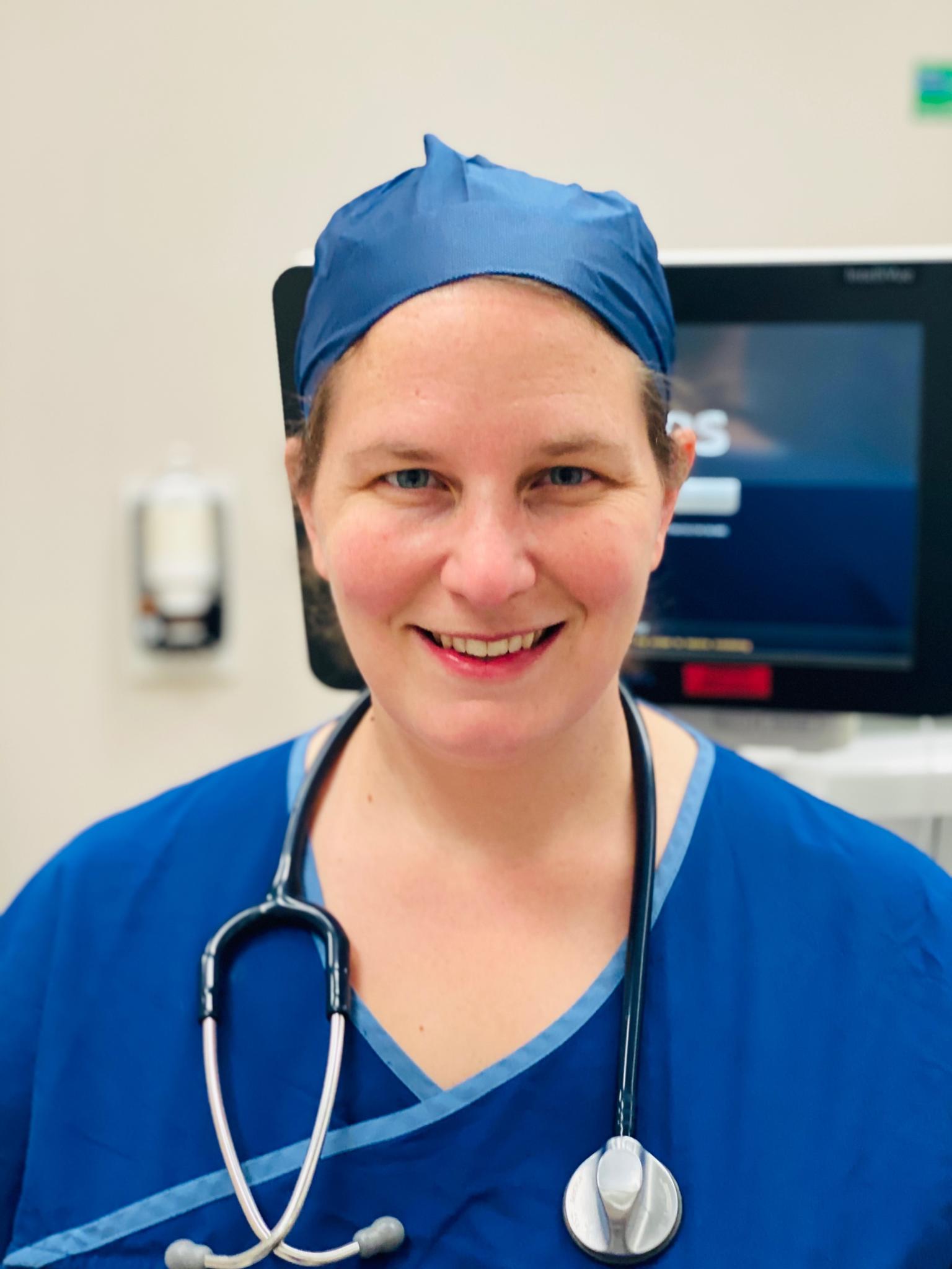 Dr Megan Belot - with stethoscope
